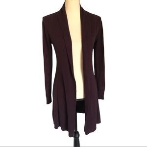 Laju Burgundy Red Open Long Cardigan Size XS